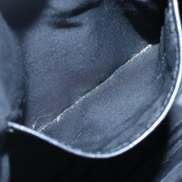 BURBERRY Nova Check Blue Label Shoulder Bag Wool Black Silver Auth 117790 - Picture 12 of 16